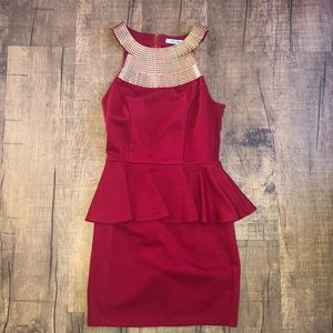 Embellished Red Dress Size Small
